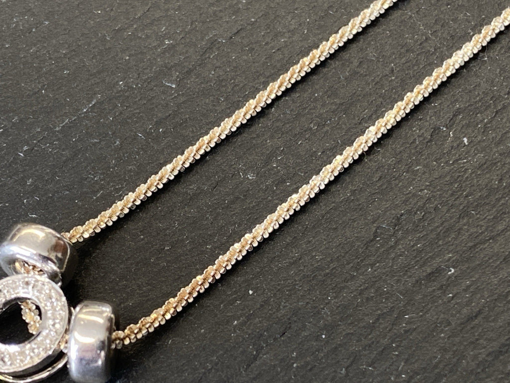 Modeschmuck Halskette Anhänger 925 Sterling Silber Kunststeine künstlich