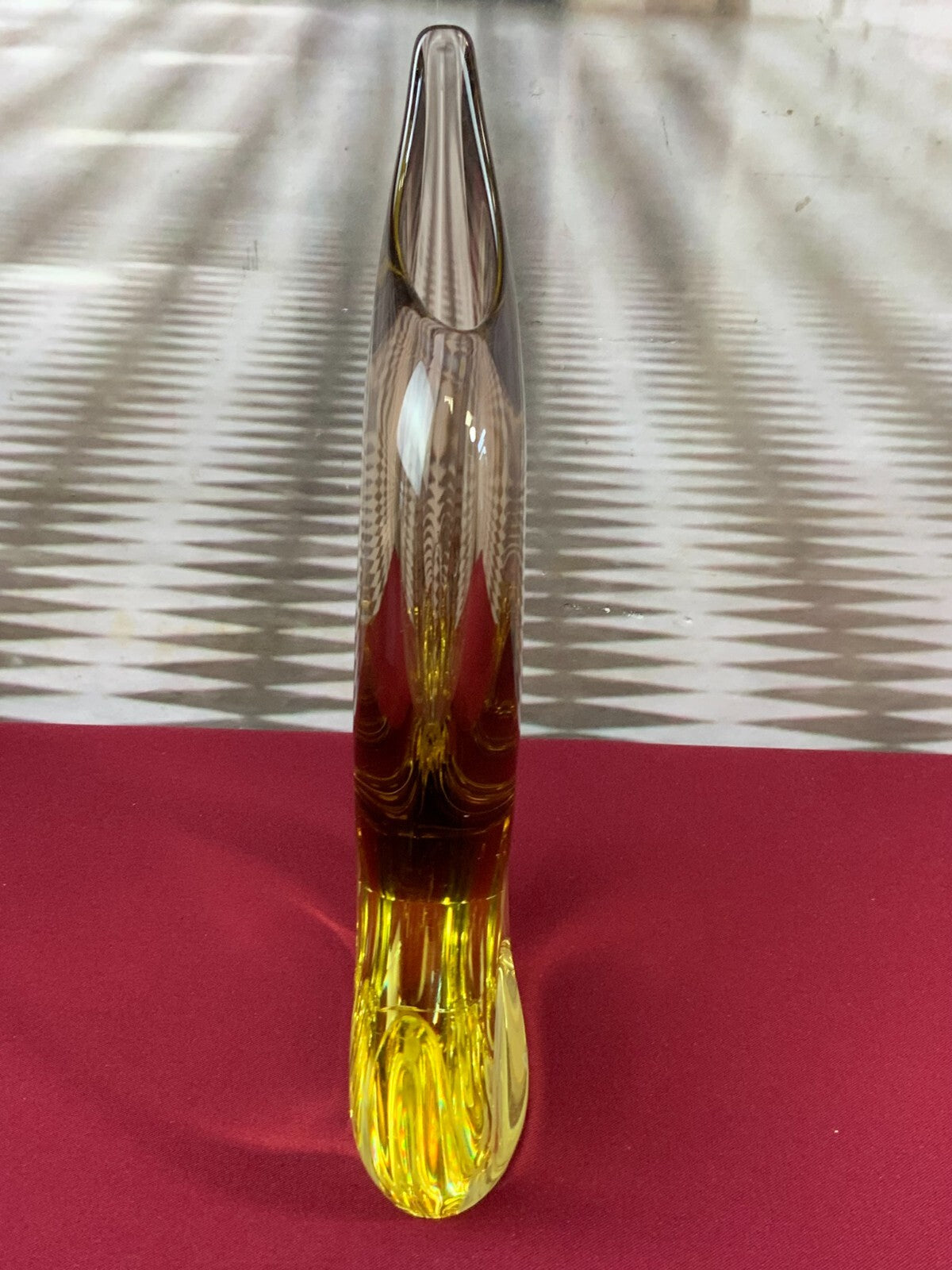 Zbs Böhmen Vase Tischvase aus Glas Künstlerglas 28cm hoch 1,9kg
