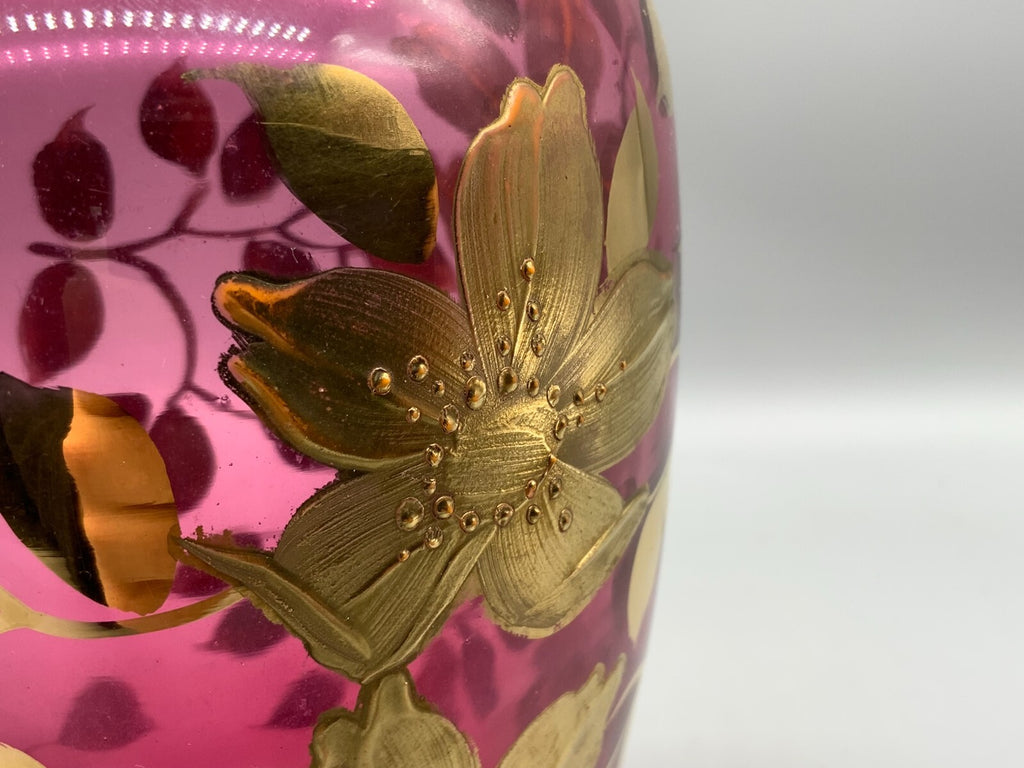 Vintagekaraffe Flasche aus Glas Likörkaraffe feines Dekor 34cm hoch
