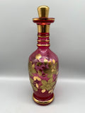 VINTAGEKARAFFE FLASCHE AUS GLAS LIKÖRKARAFFE FEINES DEKOR 34cm HOCH