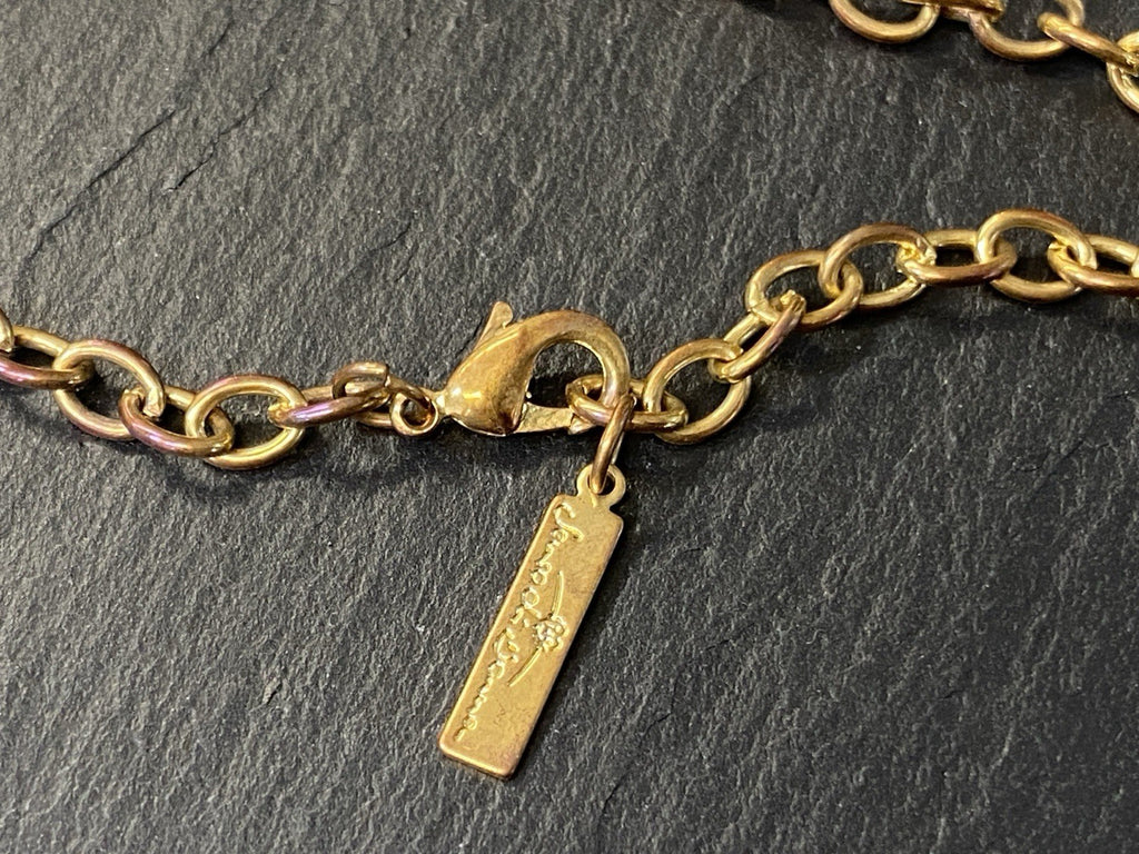 Massive Kreuz Kette Senso Di Donna Rauchquarz vergoldet Metall