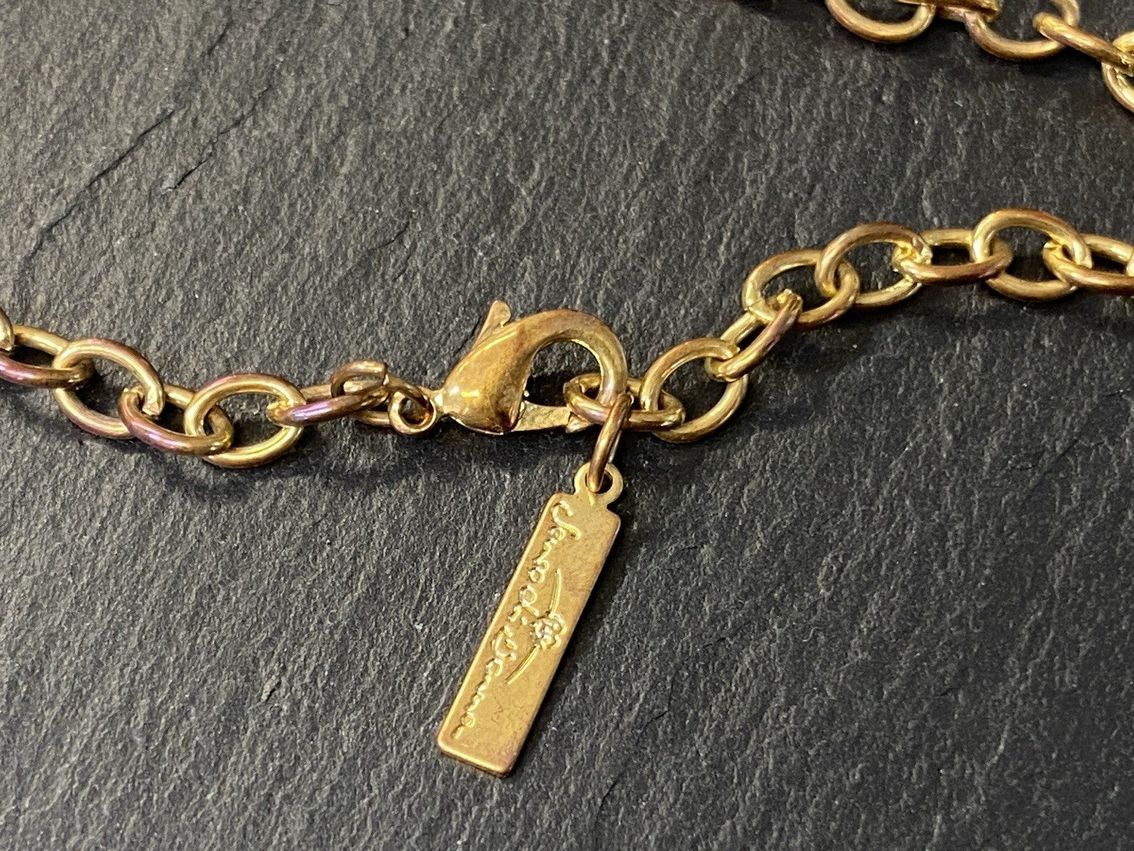 Massive Kreuz Kette Senso Di Donna Rauchquarz vergoldet Metall