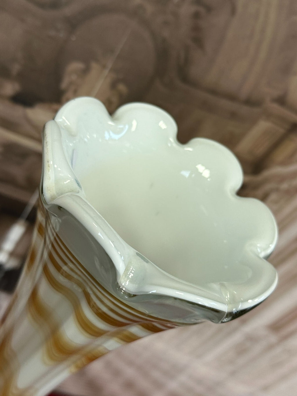Vintage Bodenvase grosse Vase aus Glas Wohl Murano Mundgeblasen H/du 74x22cm