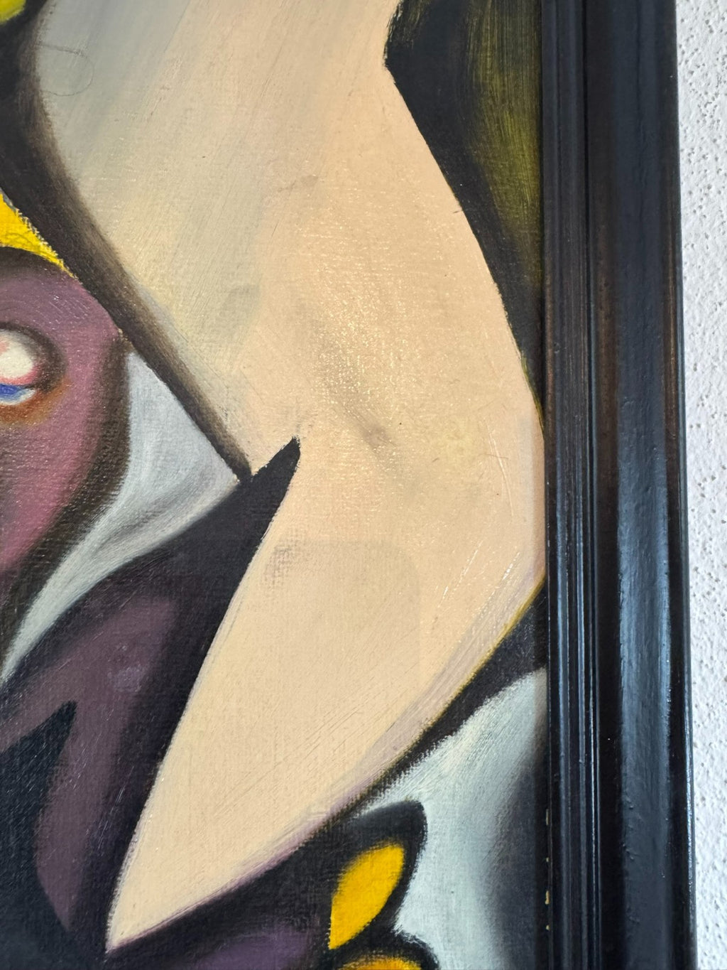 Modernes Gemälde Portrait Personen signiert Huber 1980