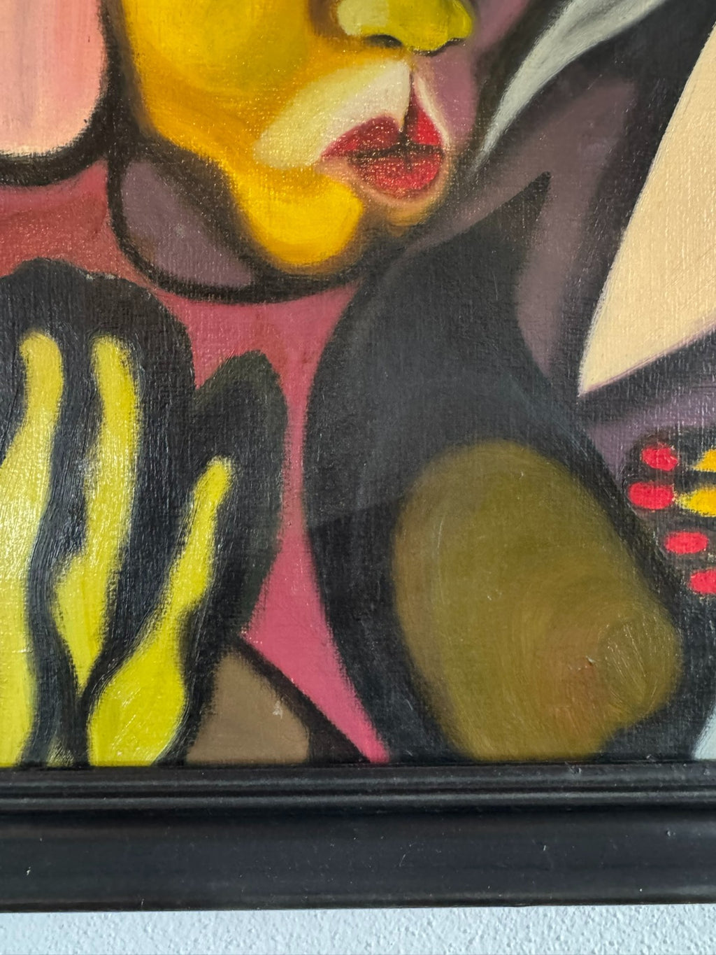 Modernes Gemälde Portrait Personen signiert Huber 1980
