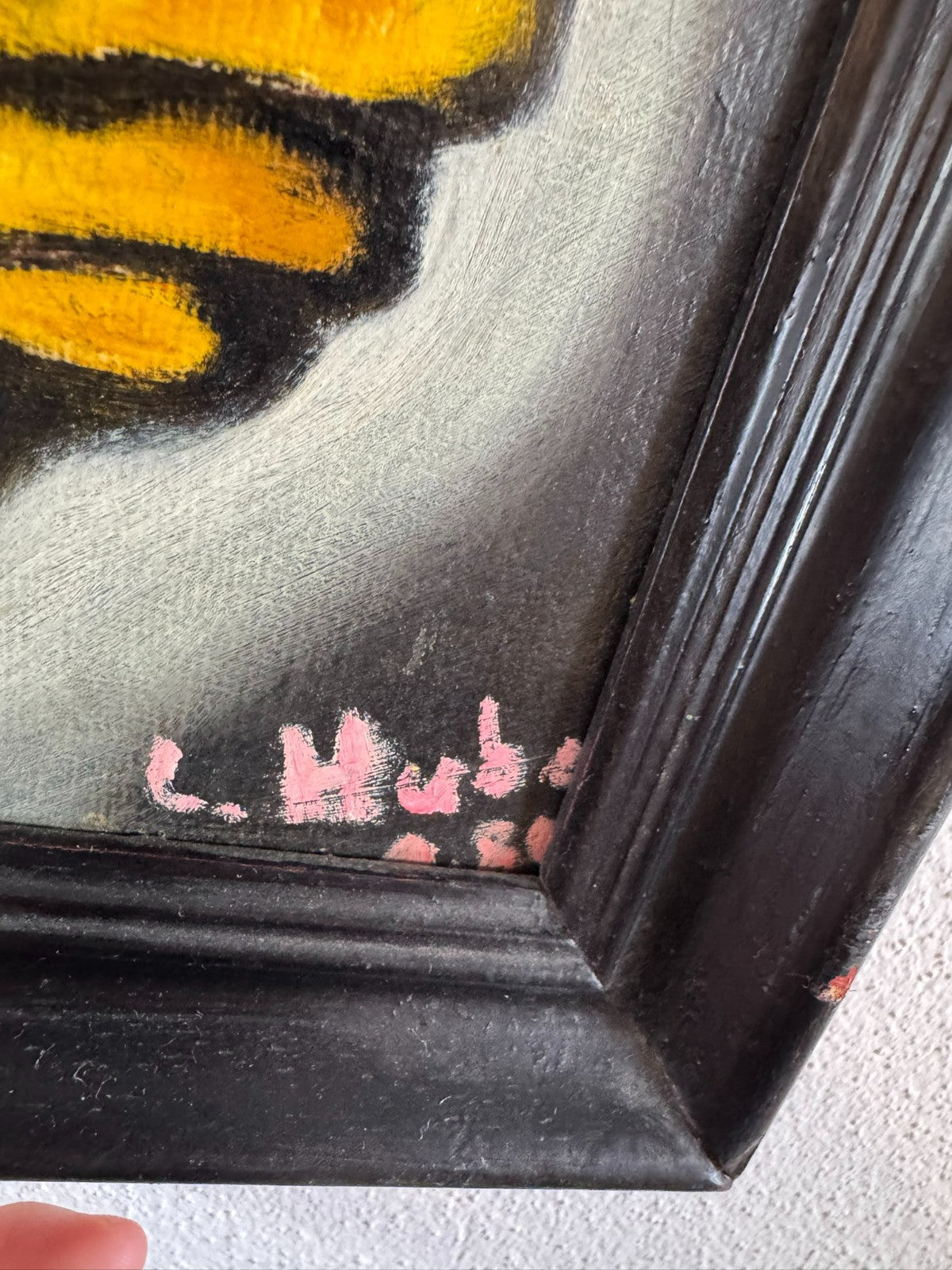 Modernes Gemälde Portrait Personen signiert Huber 1980