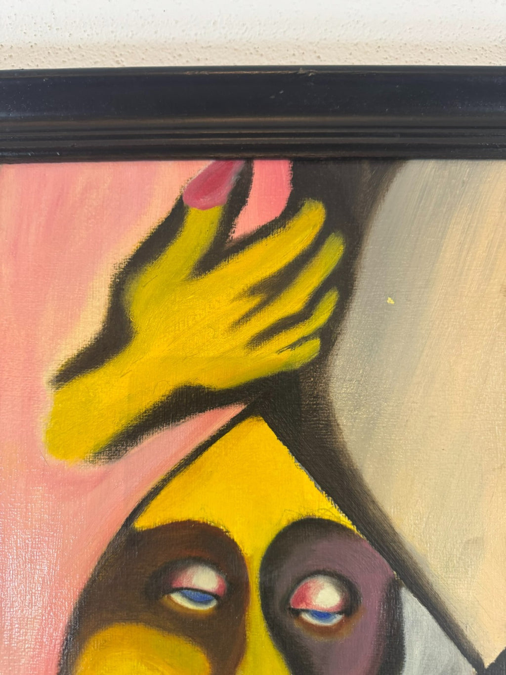 Modernes Gemälde Portrait Personen signiert Huber 1980