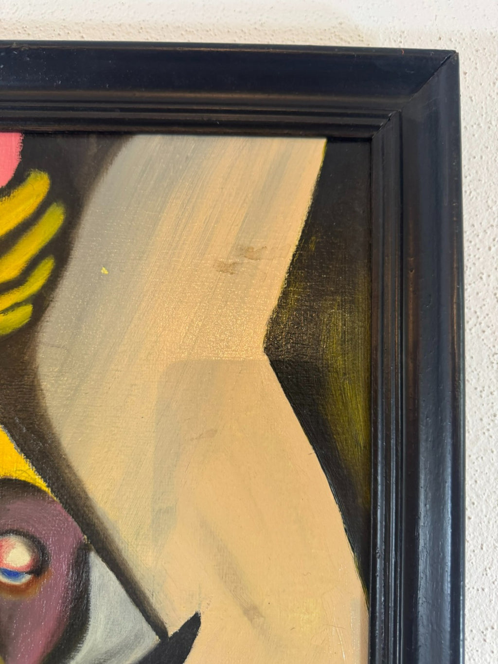 Modernes Gemälde Portrait Personen signiert Huber 1980
