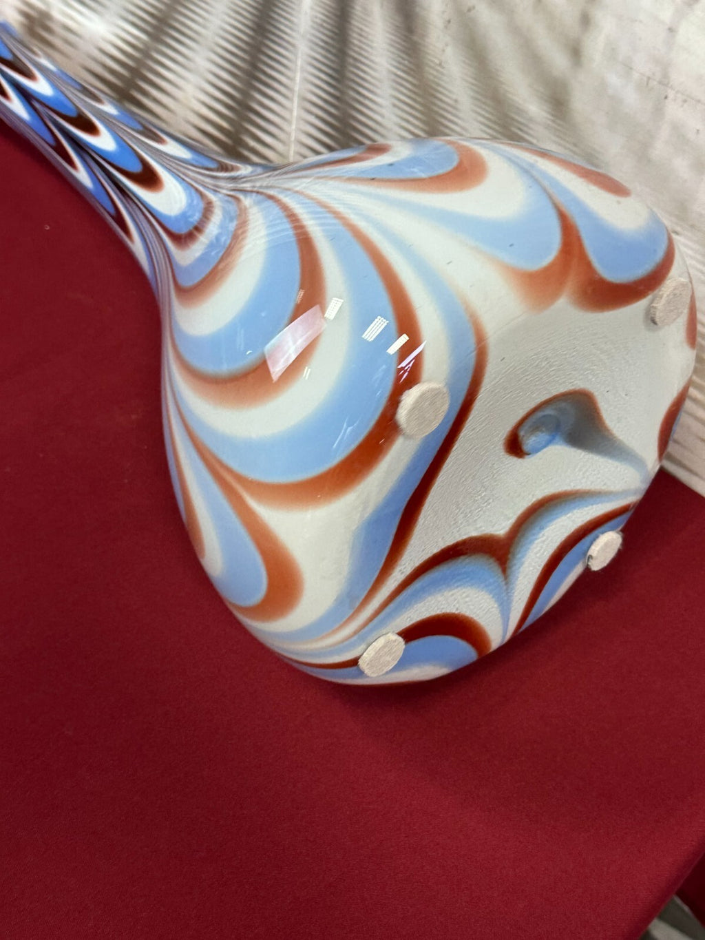 Vintage Bodenvase gross Vase aus Glas Lollipop Space Age Schott Zwiesel 72x25cm