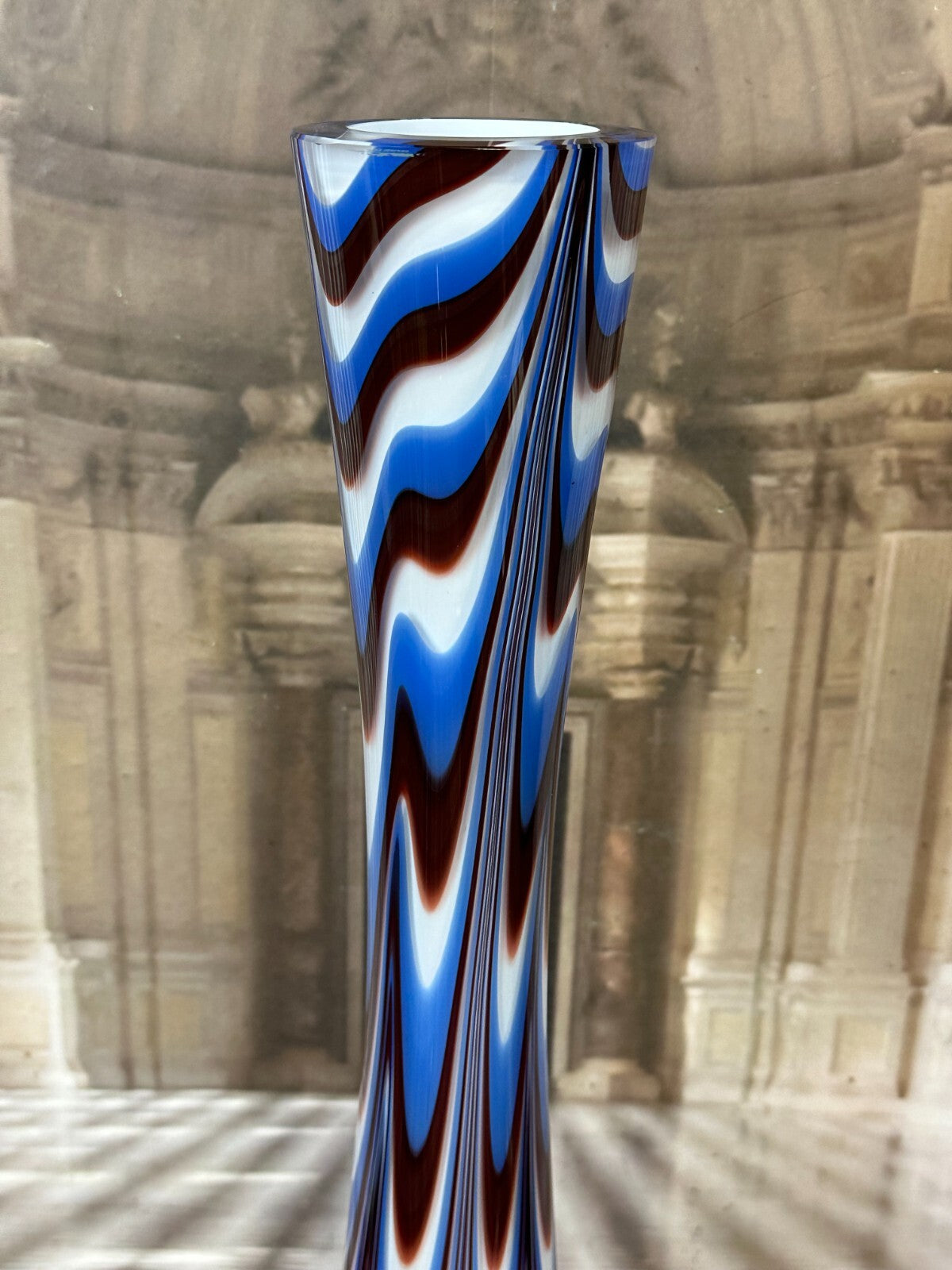 Vintage Bodenvase gross Vase aus Glas Lollipop Space Age Schott Zwiesel 72x25cm