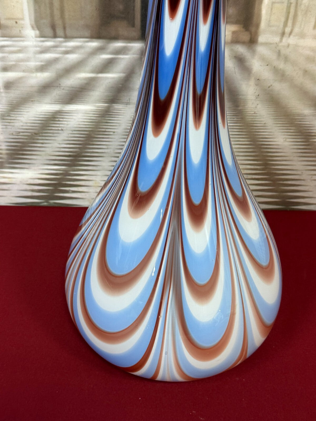 Vintage Bodenvase gross Vase aus Glas Lollipop Space Age Schott Zwiesel 72x25cm
