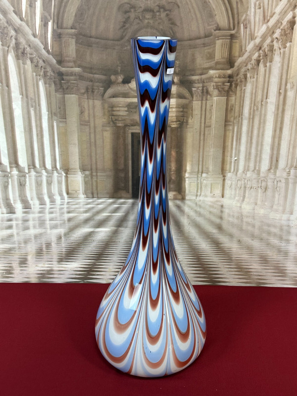 Vintage Bodenvase gross Vase aus Glas Lollipop Space Age Schott Zwiesel 72x25cm