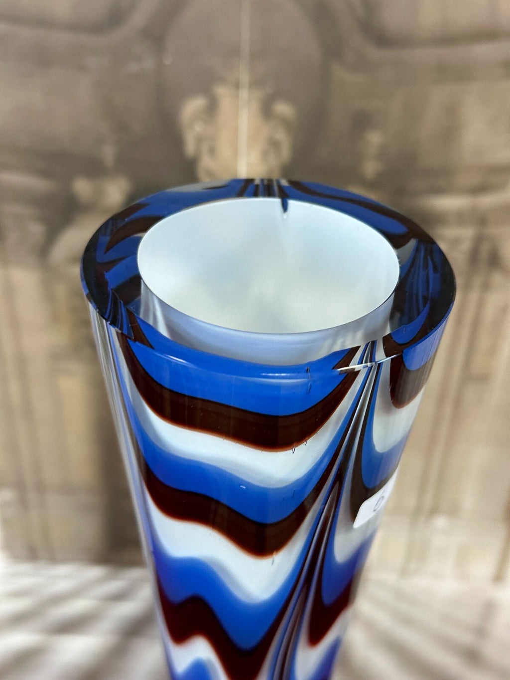 Vintage Bodenvase gross Vase aus Glas Lollipop Space Age Schott Zwiesel 72x25cm