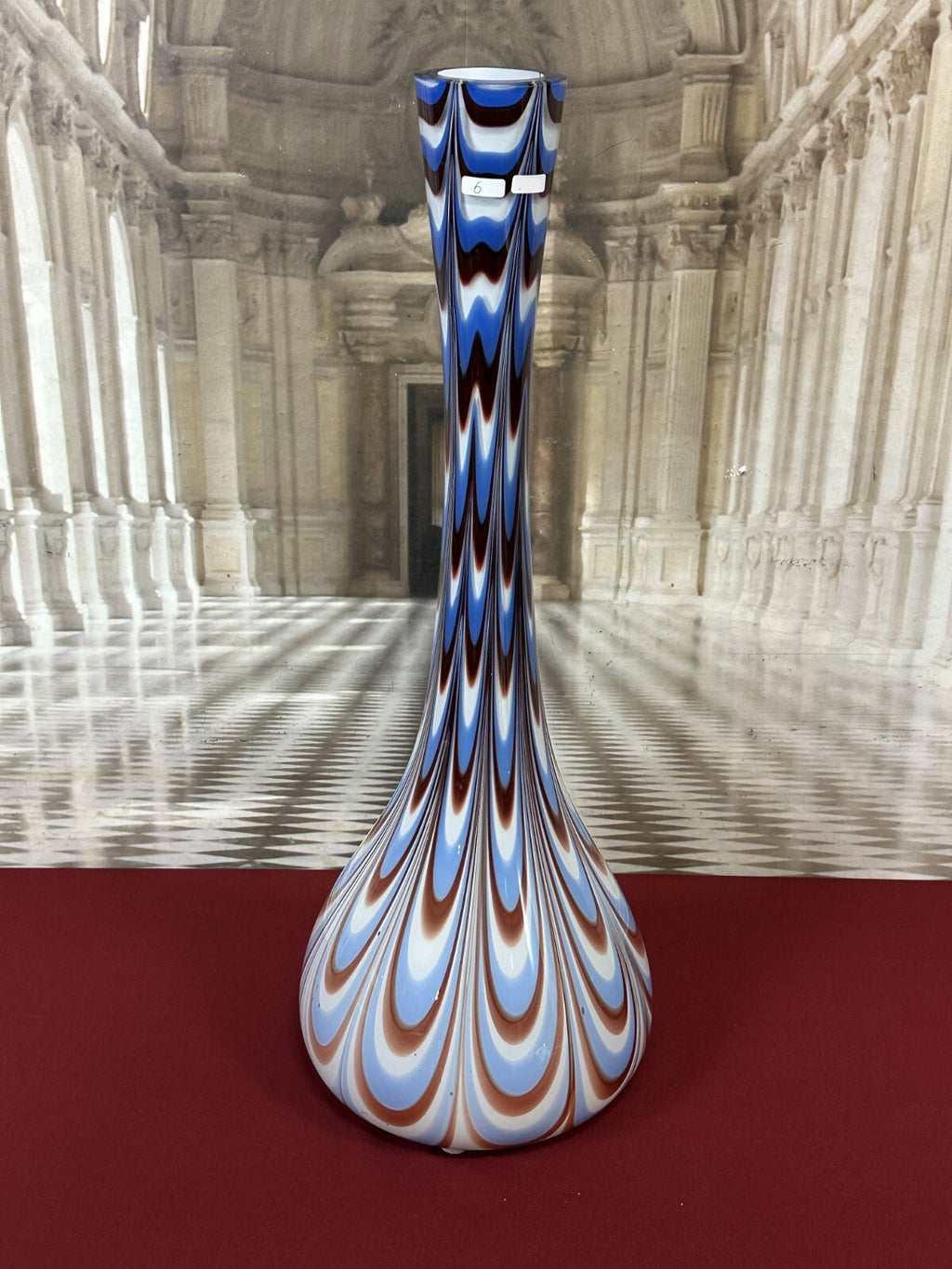 Vintage Bodenvase gross Vase aus Glas Lollipop Space Age Schott Zwiesel 72x25cm