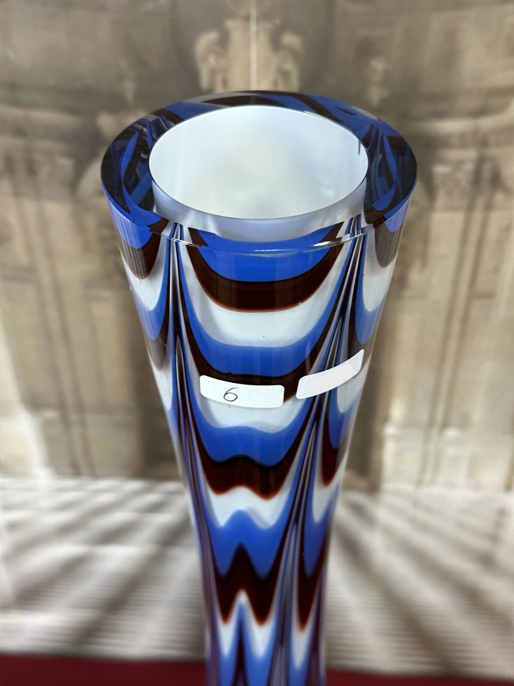 Vintage Bodenvase gross Vase aus Glas Lollipop Space Age Schott Zwiesel 72x25cm