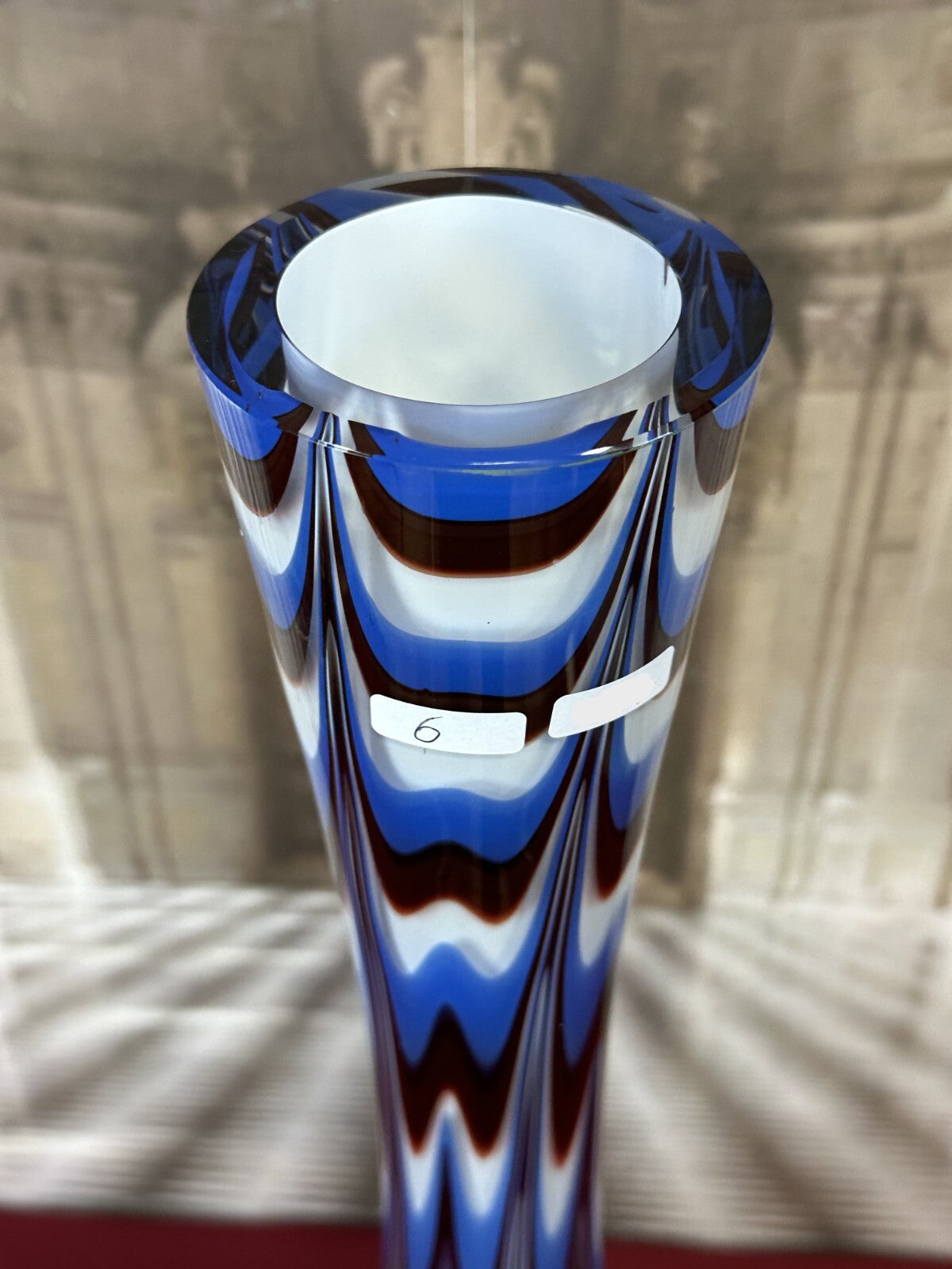 Vintage Bodenvase gross Vase aus Glas Lollipop Space Age Schott Zwiesel 72x25cm