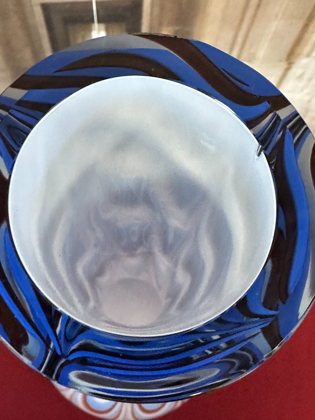 Vintage Bodenvase gross Vase aus Glas Lollipop Space Age Schott Zwiesel 72x25cm
