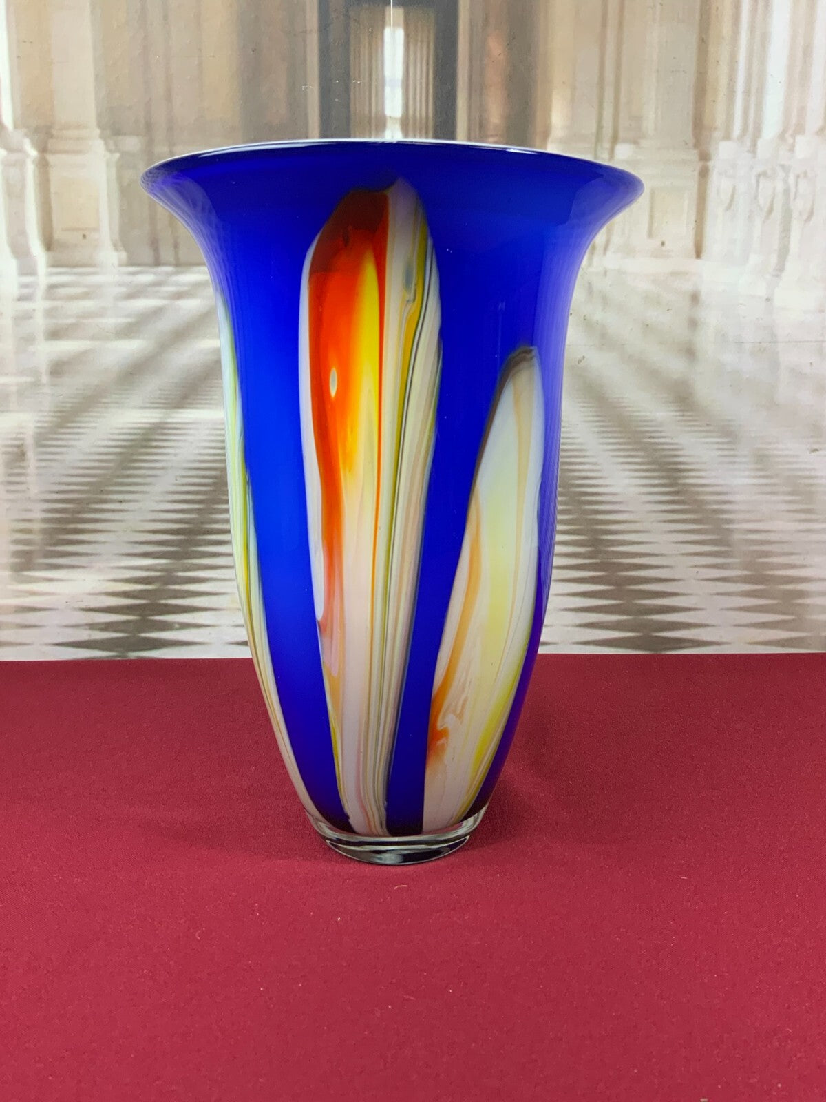 Künstlerglas Prunkvase Vase aus Glas Mundgeblasen 29cm hoch 2kg
