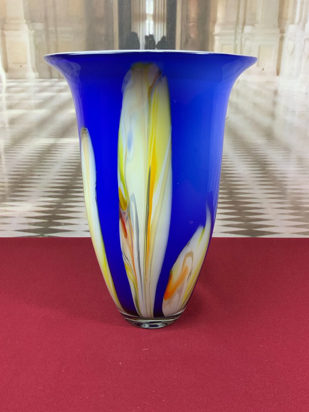 Künstlerglas Prunkvase Vase aus Glas Mundgeblasen 29cm hoch 2kg