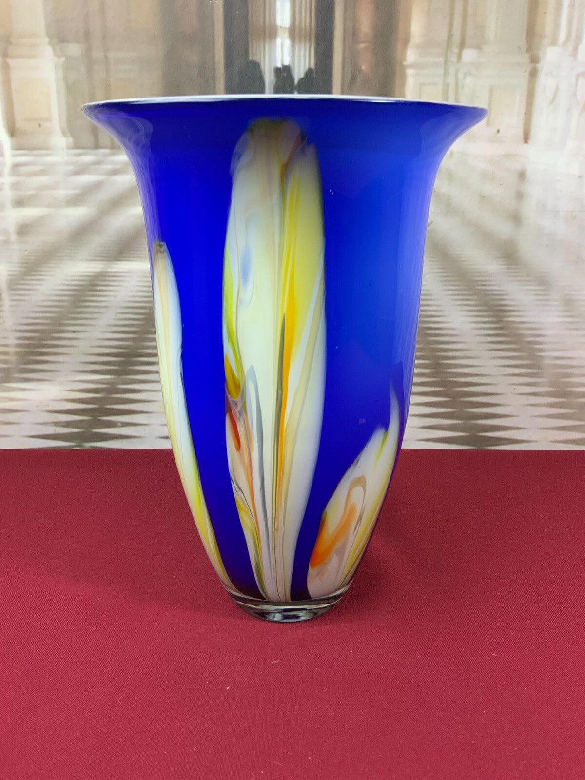 Künstlerglas Prunkvase Vase aus Glas Mundgeblasen 29cm hoch 2kg