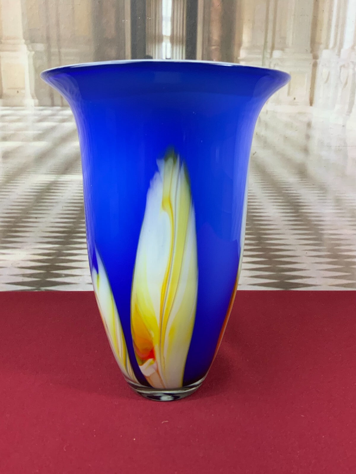 Künstlerglas Prunkvase Vase aus Glas Mundgeblasen 29cm hoch 2kg