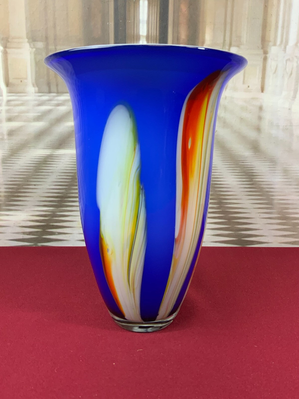 Künstlerglas Prunkvase Vase aus Glas Mundgeblasen 29cm hoch 2kg