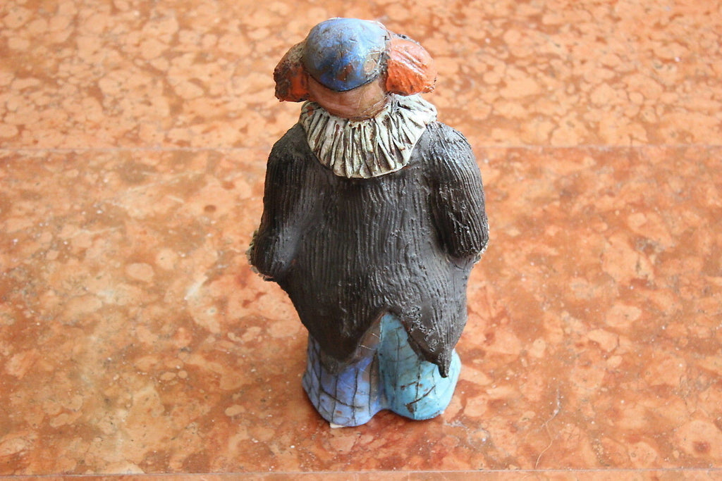 Grosser Bunter Clown Höhe 28cm Roland Bögner im Stil Hundertwasser aus Keramik