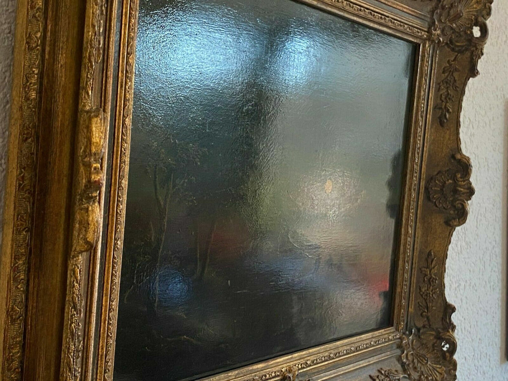 Barock Altmeister Ölgemälde Fischer bei Mondlicht 18 tes Jhdt feine Malerei