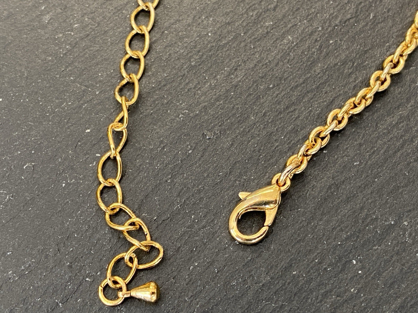 Collier Halskette Kette Metall Kunststeine