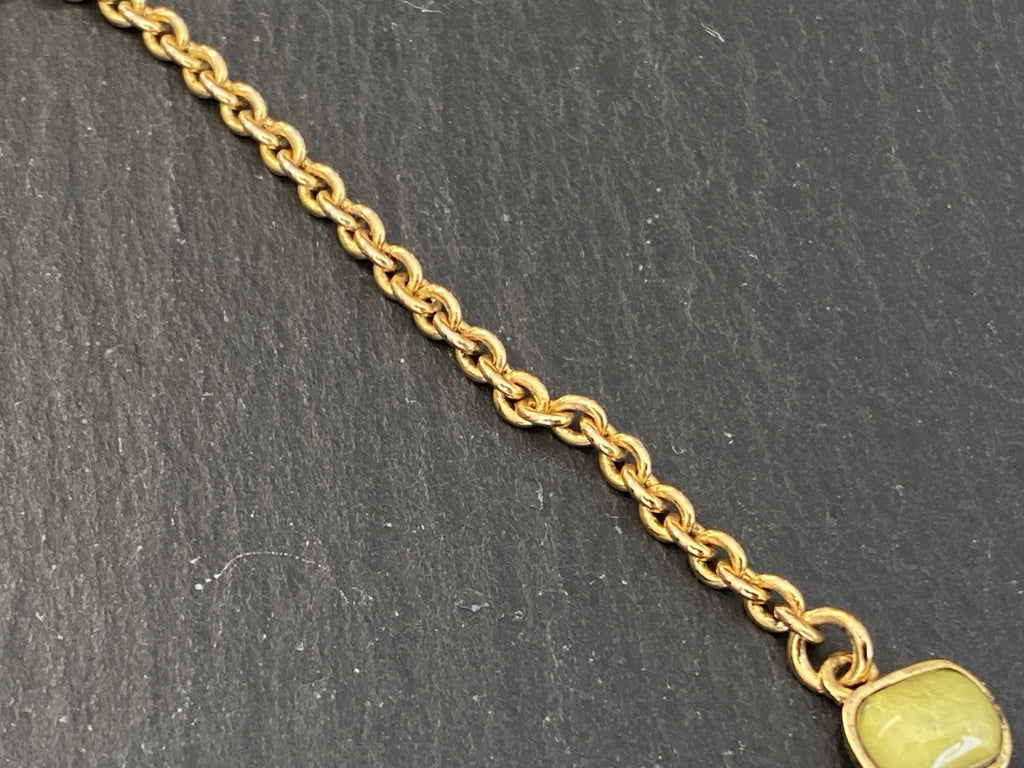 Collier Halskette Kette Metall Kunststeine