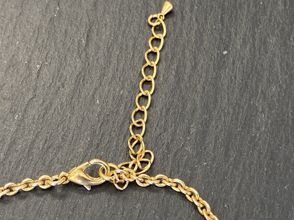 Collier Halskette Kette Metall Kunststeine