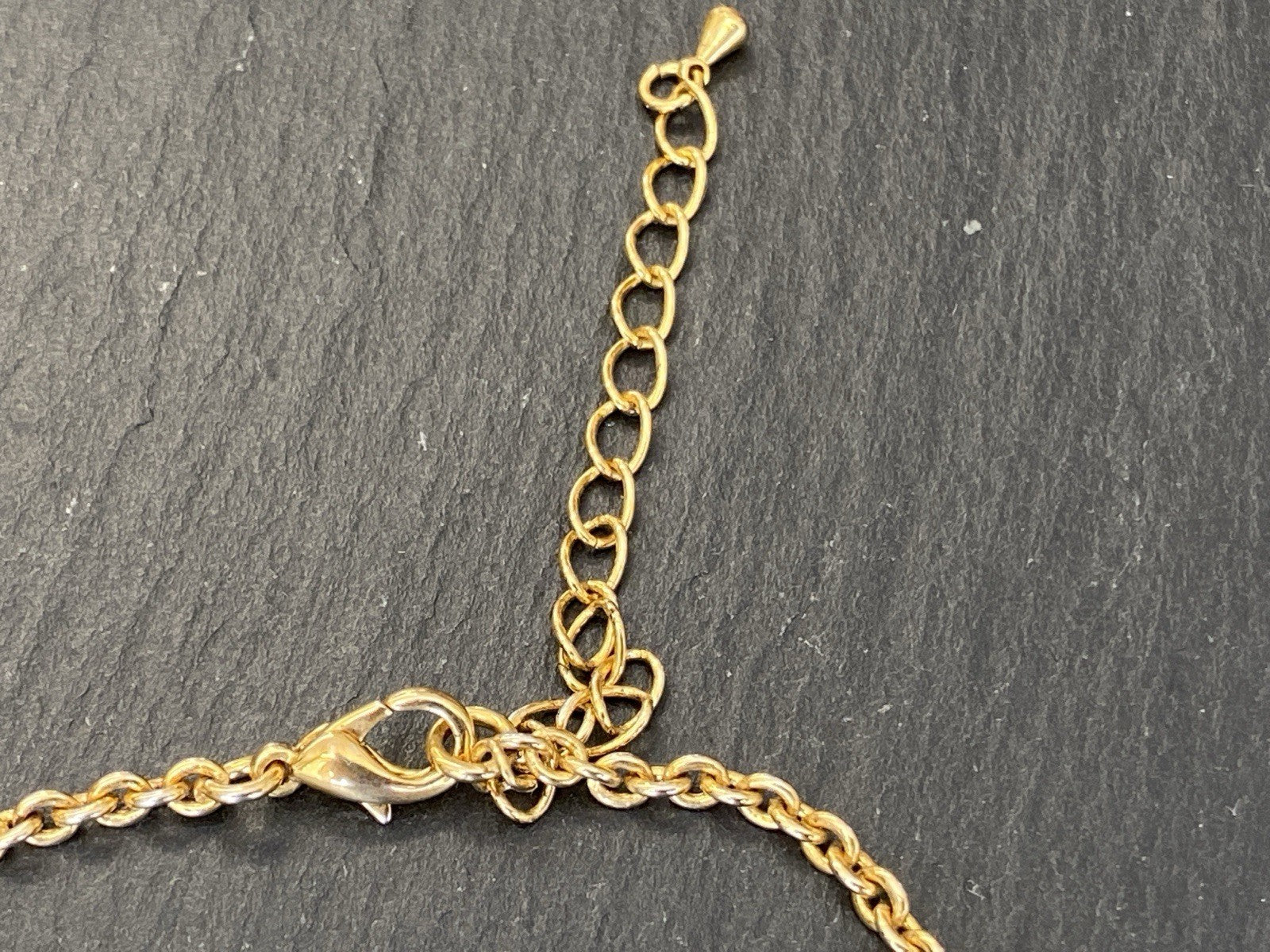 Collier Halskette Kette Metall Kunststeine