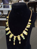 COLLIER HALSKETTE KETTE METALL KUNSTSTEINE