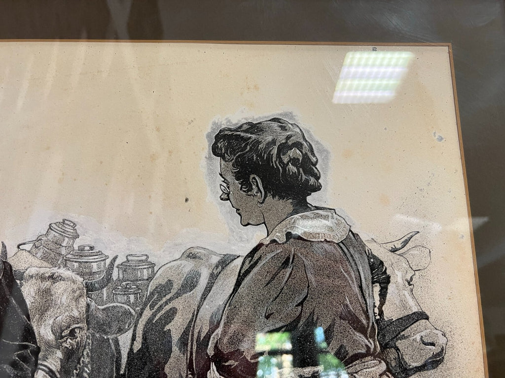 Grisaille auf Papier Personen Bauern in Gespräch Alfred Haushofer (1872-1943)
