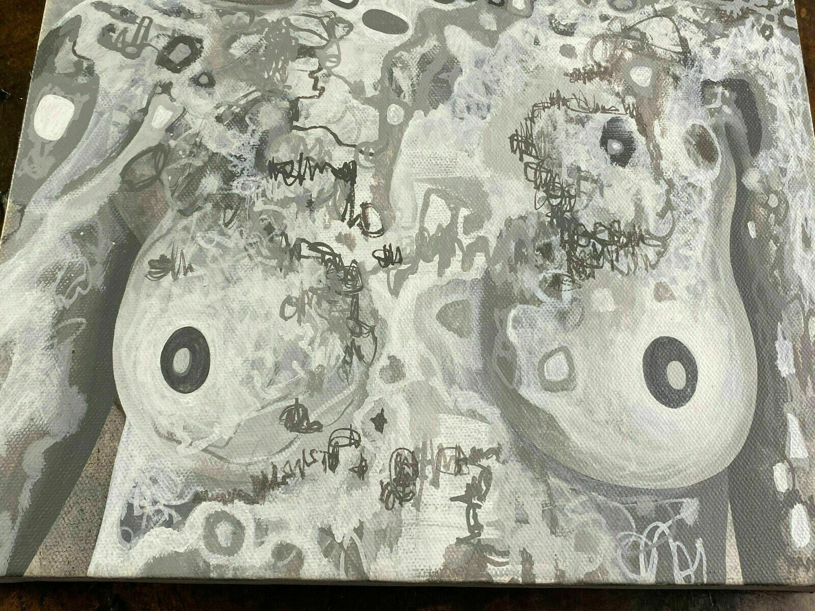 Acrylgemälde Akt Erotik Portrait einer Frau mit Zertifikat Christopher Sturmer