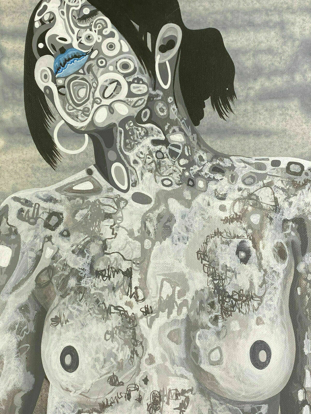 ACRYLGEMÄLDE AKT EROTIK PORTRAIT EINER FRAU MIT ZERTIFIKAT CHRISTOPHER STURMER