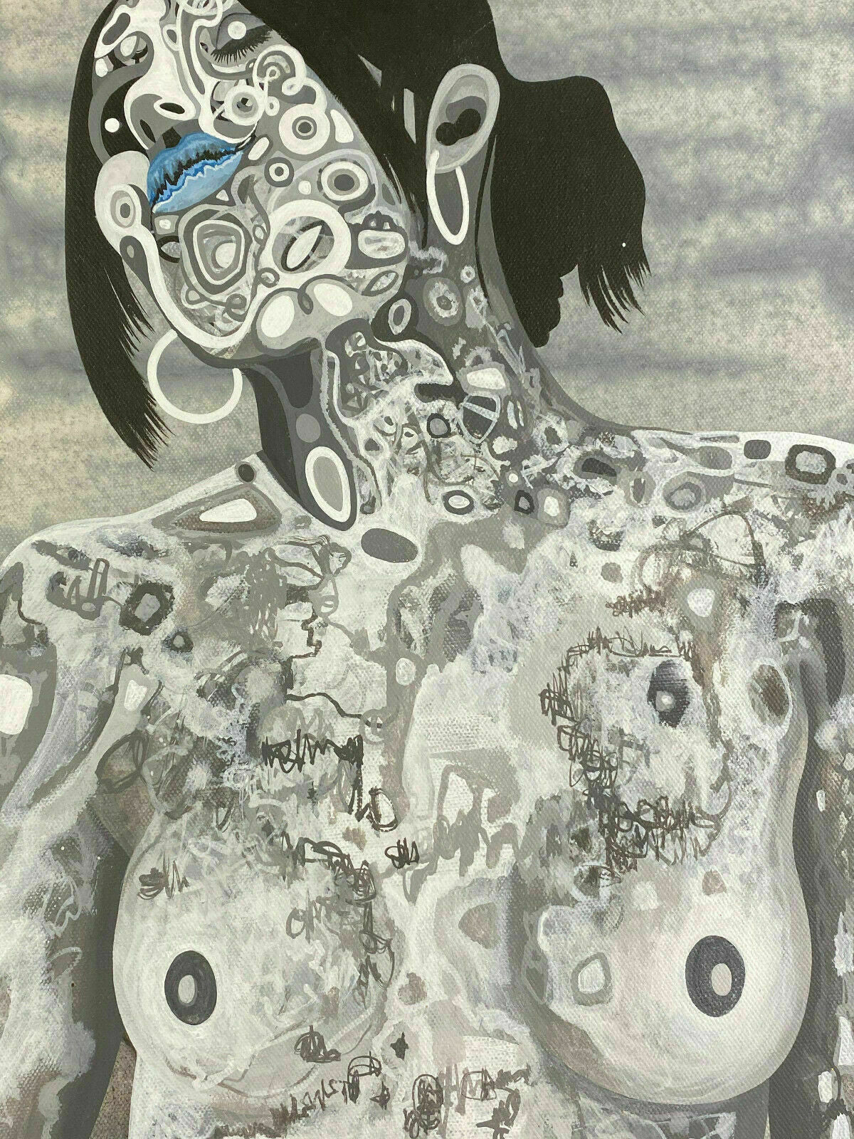 ACRYLGEMÄLDE AKT EROTIK PORTRAIT EINER FRAU MIT ZERTIFIKAT CHRISTOPHER STURMER