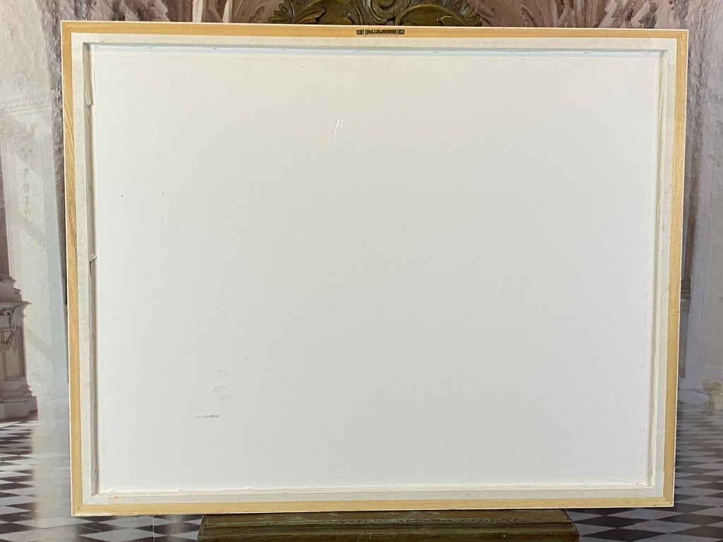 Sehr grosses Aquarell massiv gerahmt Frühling Landschaft signiert M. Lavezolli
