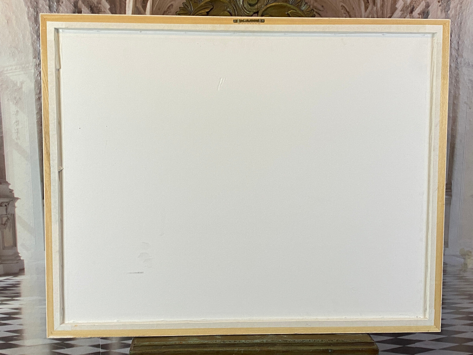 Sehr grosses Aquarell massiv gerahmt Frühling Landschaft signiert M. Lavezolli