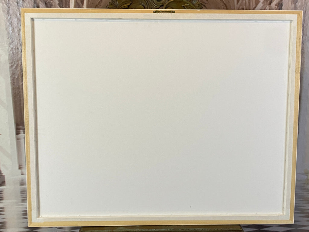 Sehr grosses Aquarell massiv gerahmt Sommer Landschaft signiert M. Lavezolli
