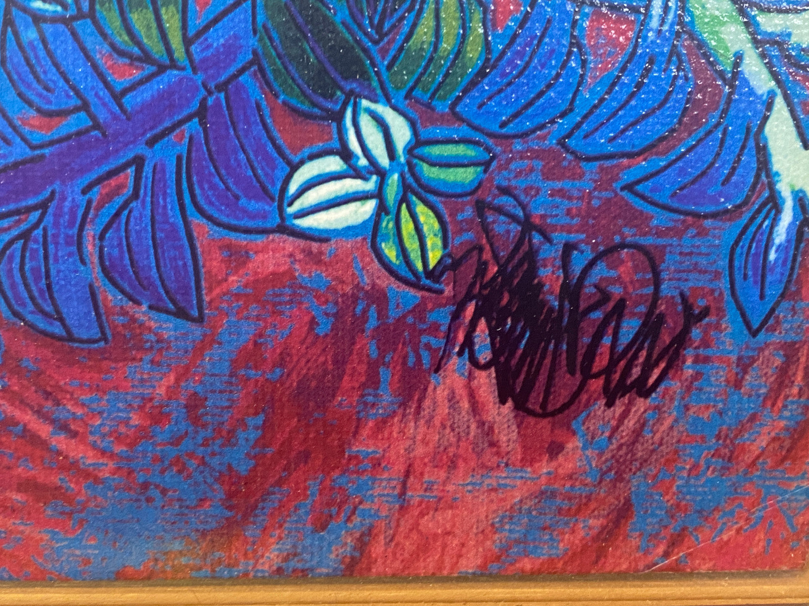 Jiang Tiefeng Signierte Serigraphie Afrika Tiger massiv gerahmt