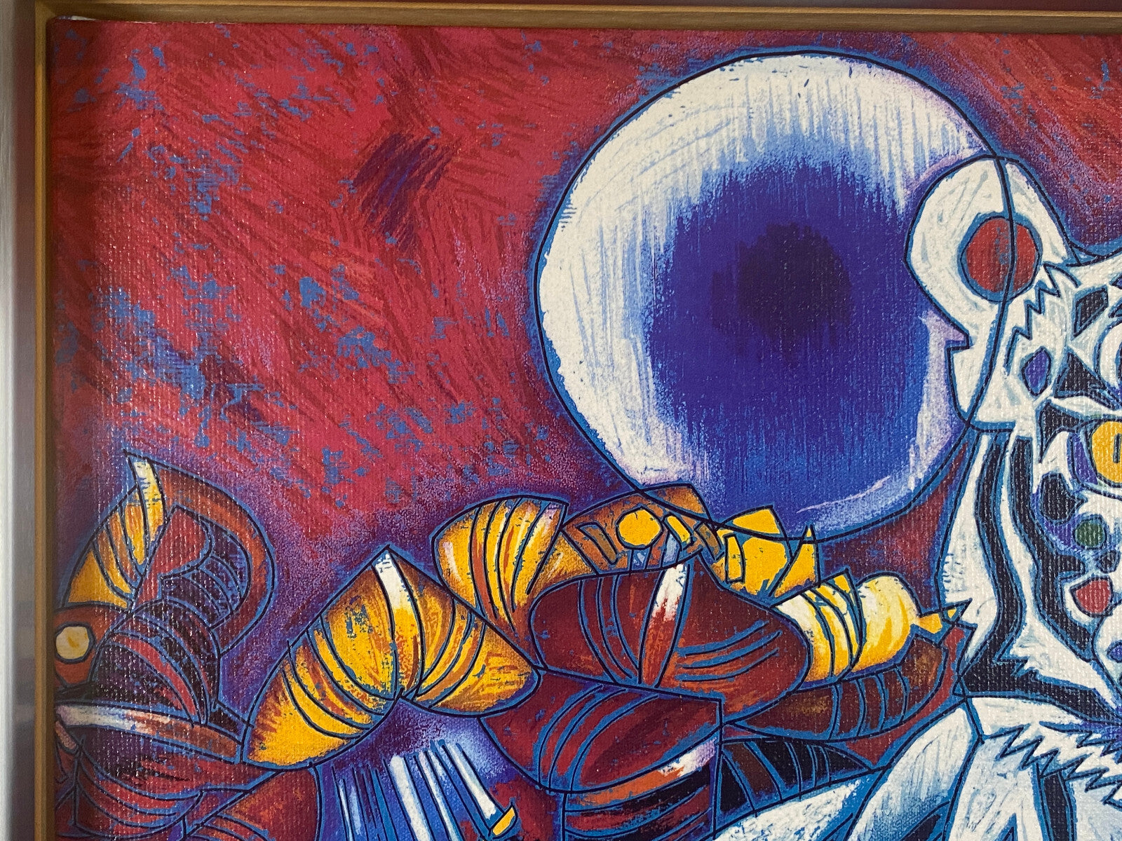 Jiang Tiefeng Signierte Serigraphie Afrika Tiger massiv gerahmt