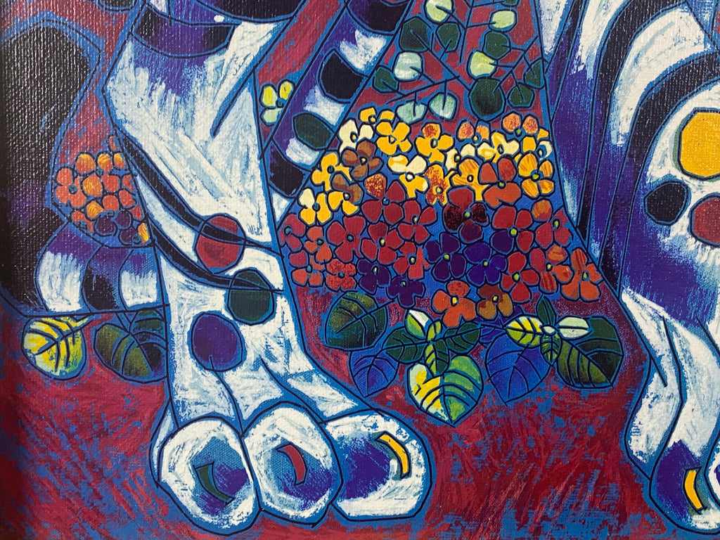 Jiang Tiefeng Signierte Serigraphie Afrika Tiger massiv gerahmt