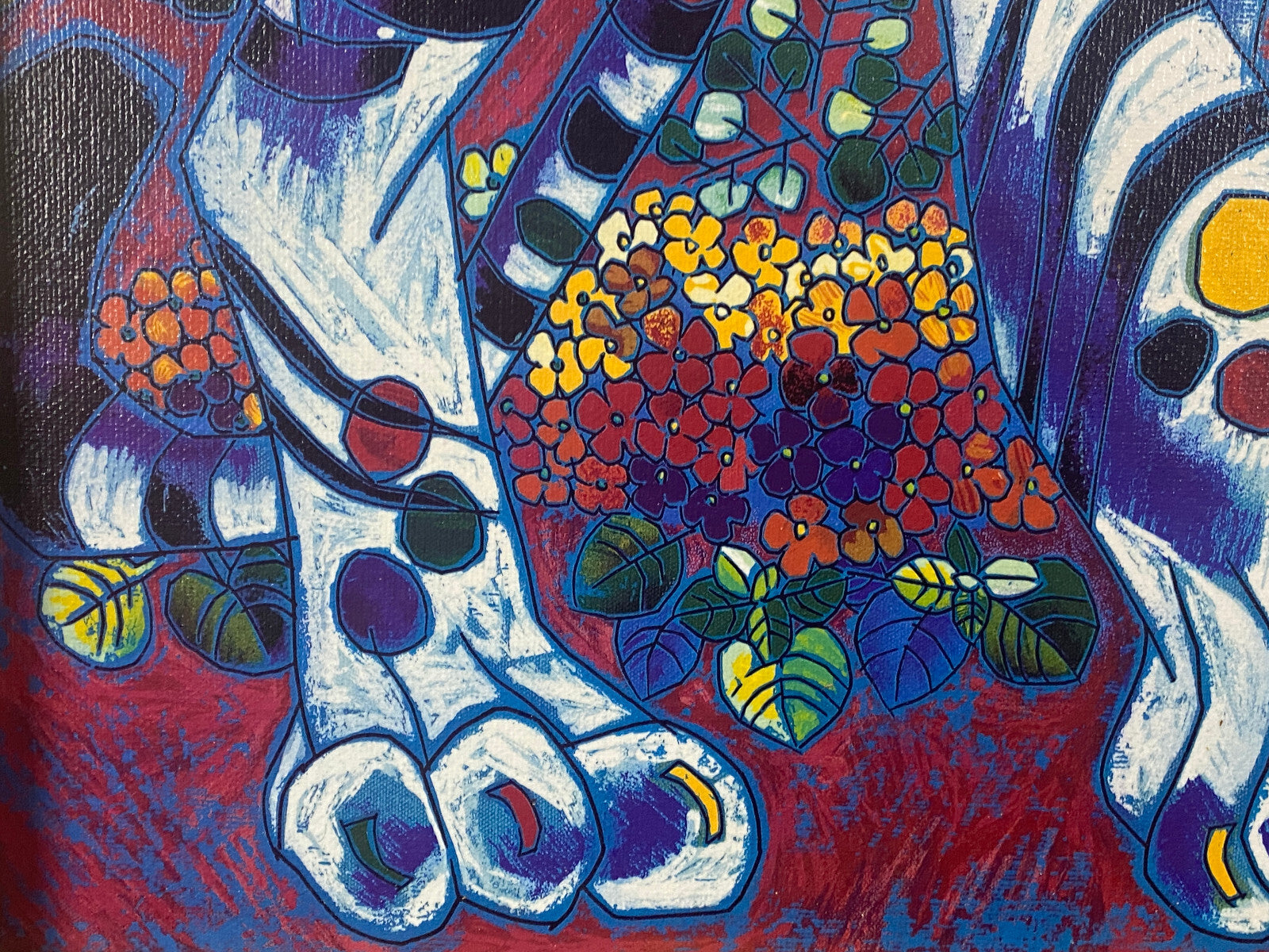 Jiang Tiefeng Signierte Serigraphie Afrika Tiger massiv gerahmt