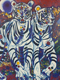 JIANG TIEFENG SIGNIERTE SERIGRAPHIE AFRIKA TIGER MASSIV GERAHMT