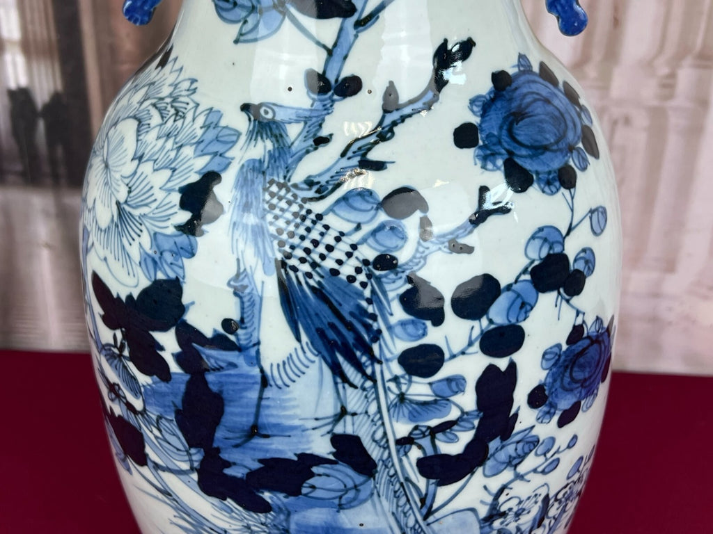 Antike China Vase aus Porzellan Paradies Vogel 44cm