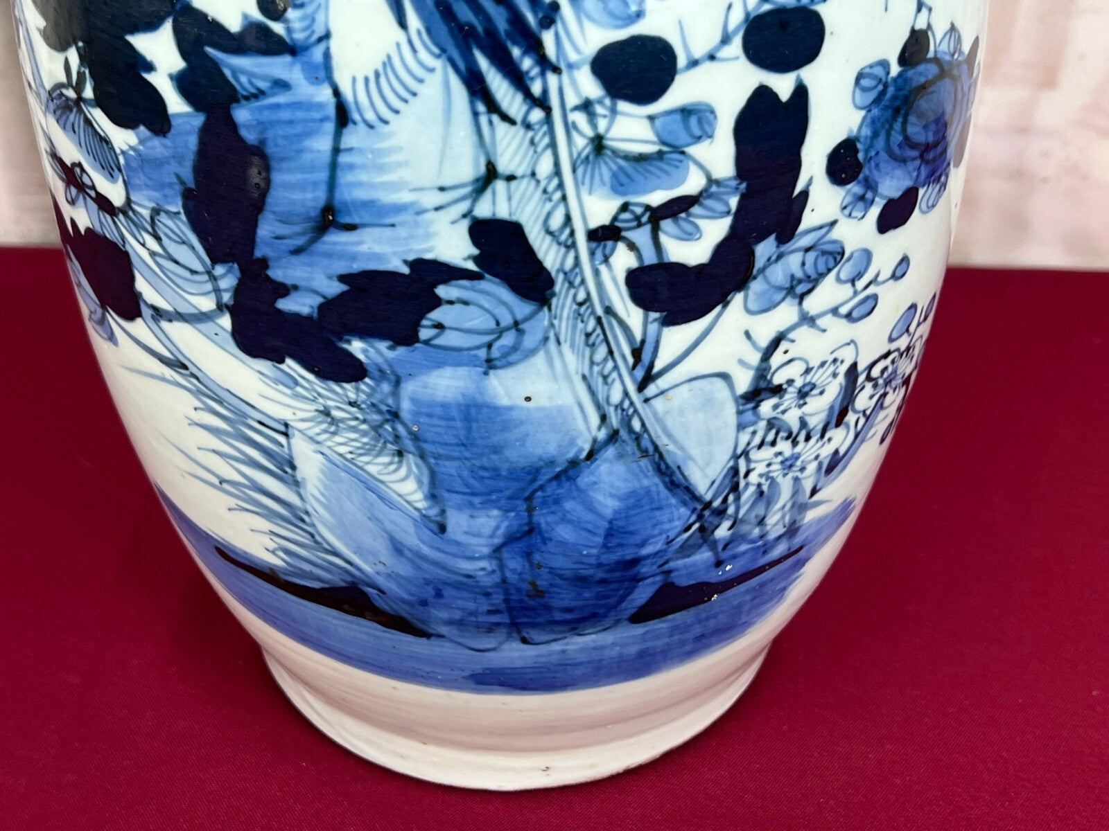 Antike China Vase aus Porzellan Paradies Vogel 44cm