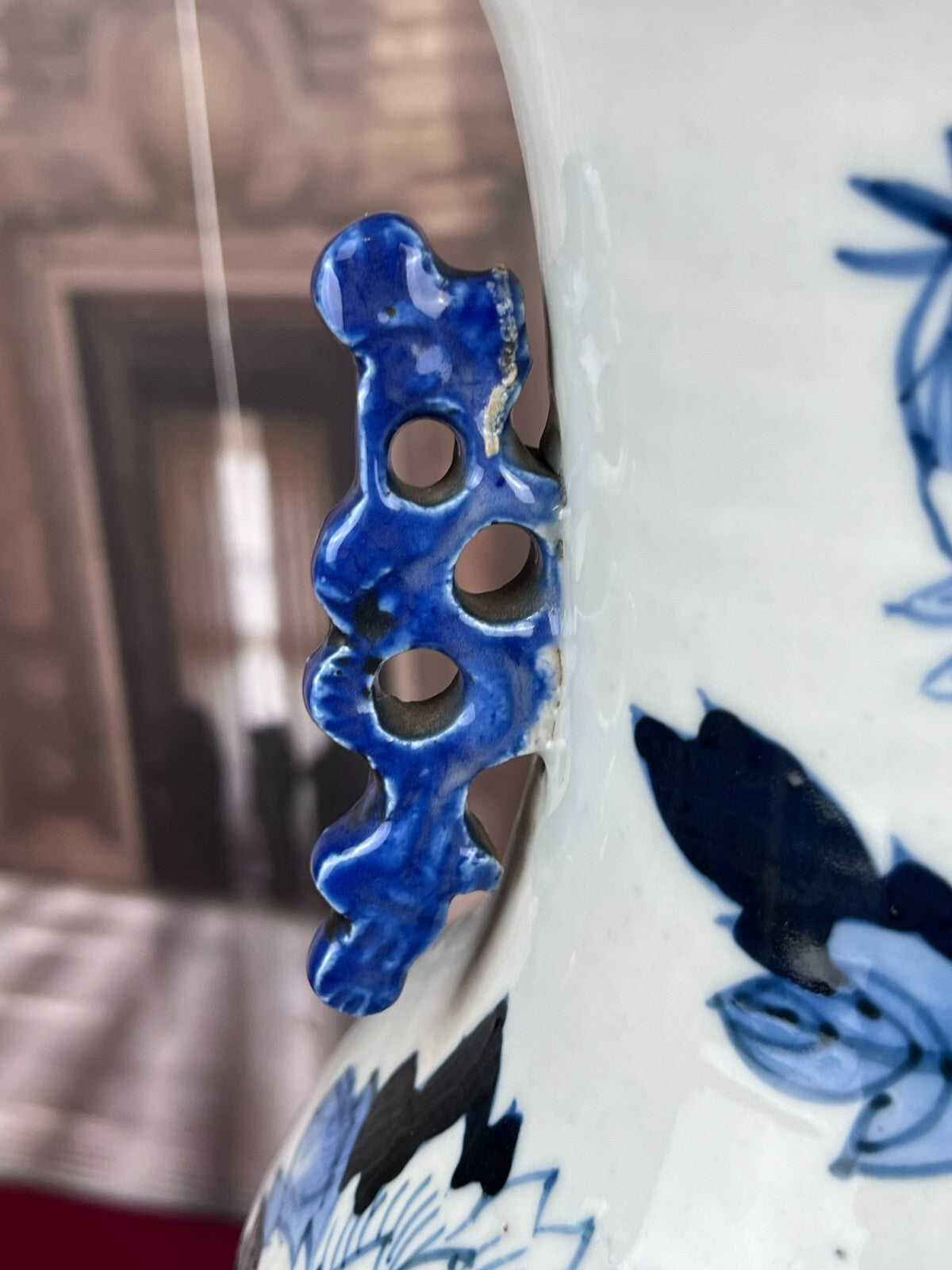 Antike China Vase aus Porzellan Paradies Vogel 44cm
