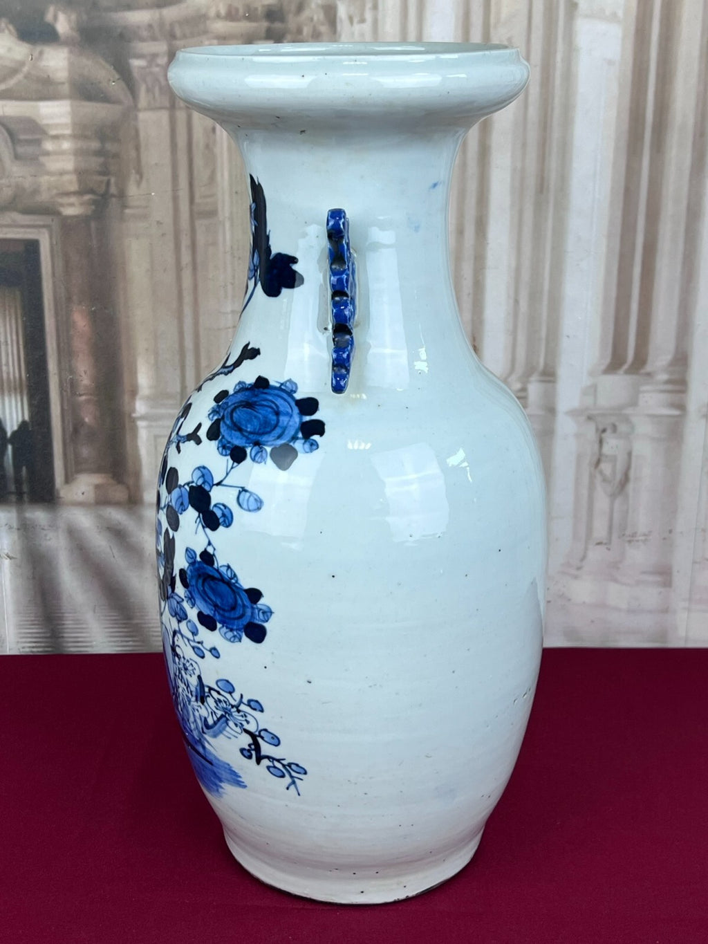 Antike China Vase aus Porzellan Paradies Vogel 44cm