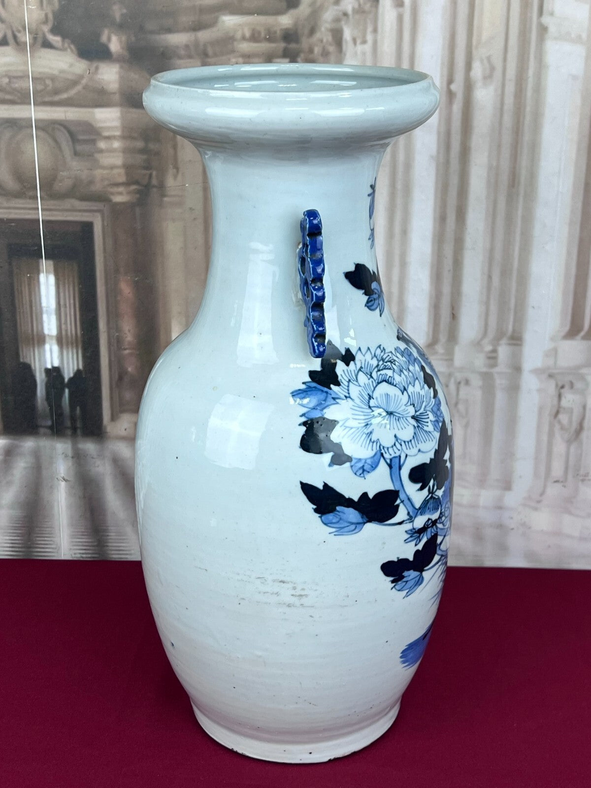 Antike China Vase aus Porzellan Paradies Vogel 44cm